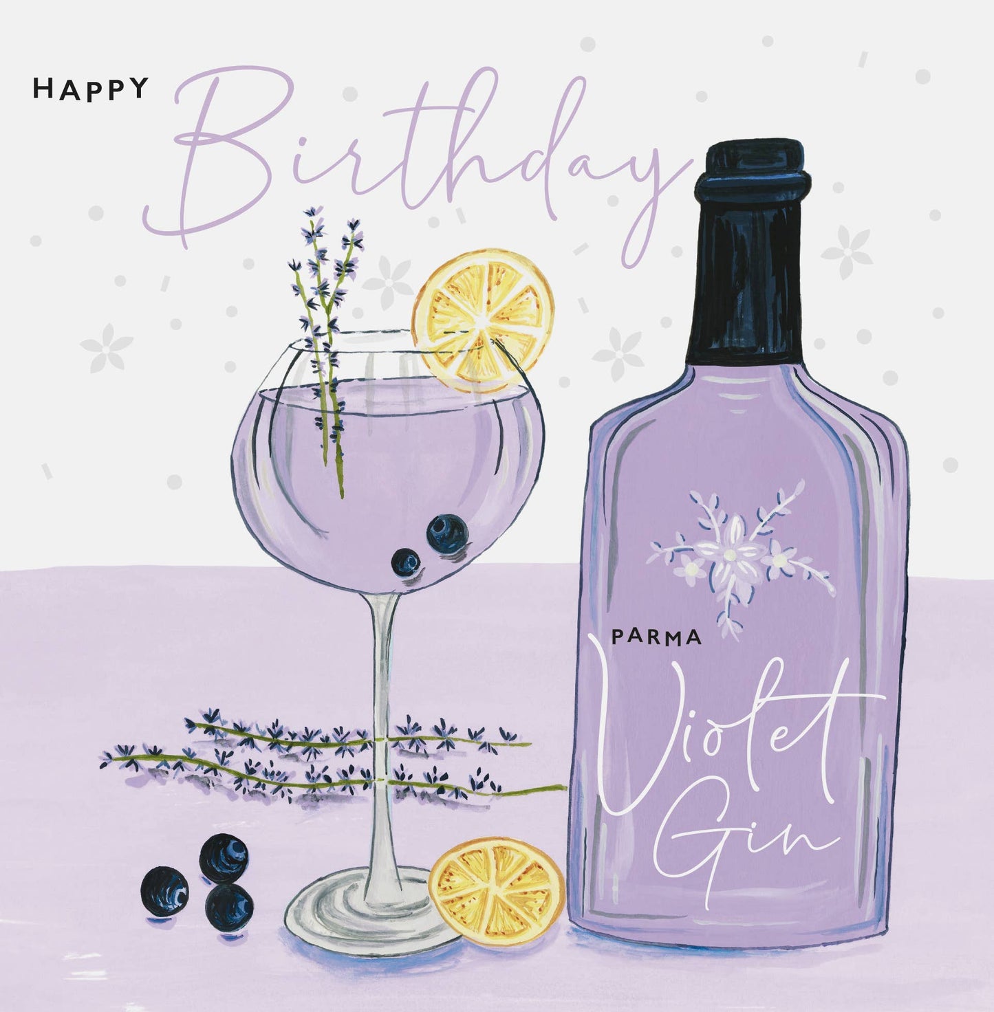 Card - Happy Birthday - Parma Violet Gin