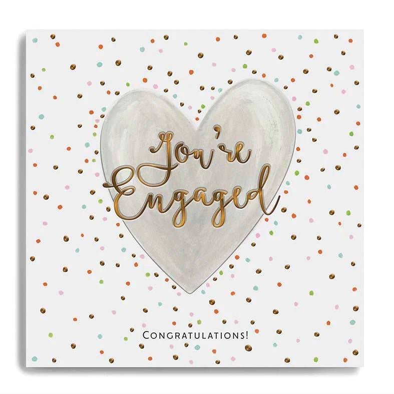 Card - You're Engaged - Congratulations! - Large White Heart