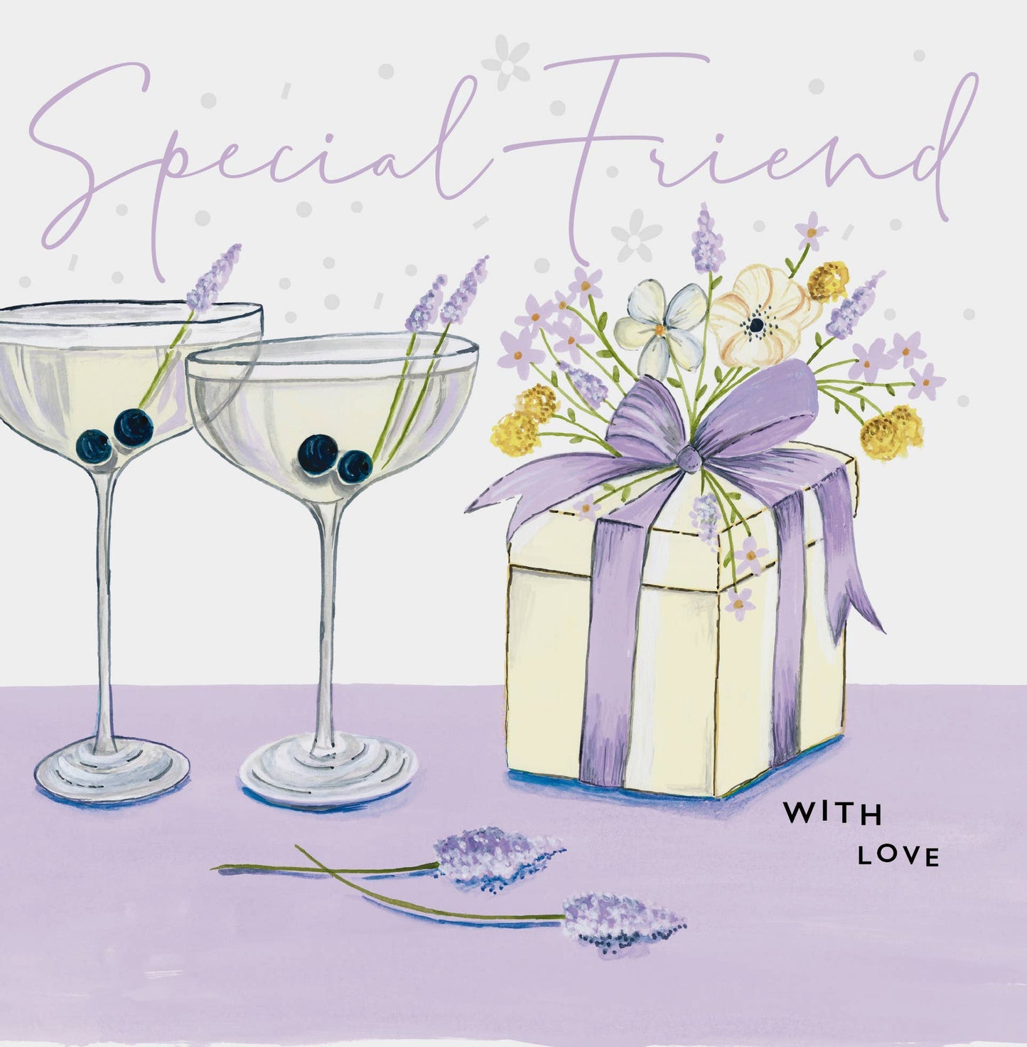 Card - Special Friend With Love - Champagne & Gift