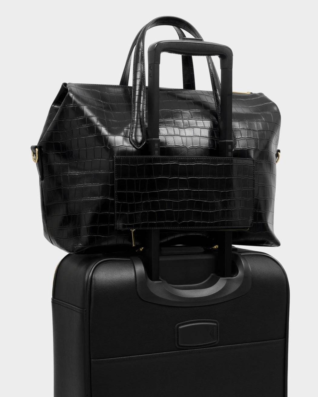 Katie Loxton | Black Faux Croc Milan Cabin Bag
