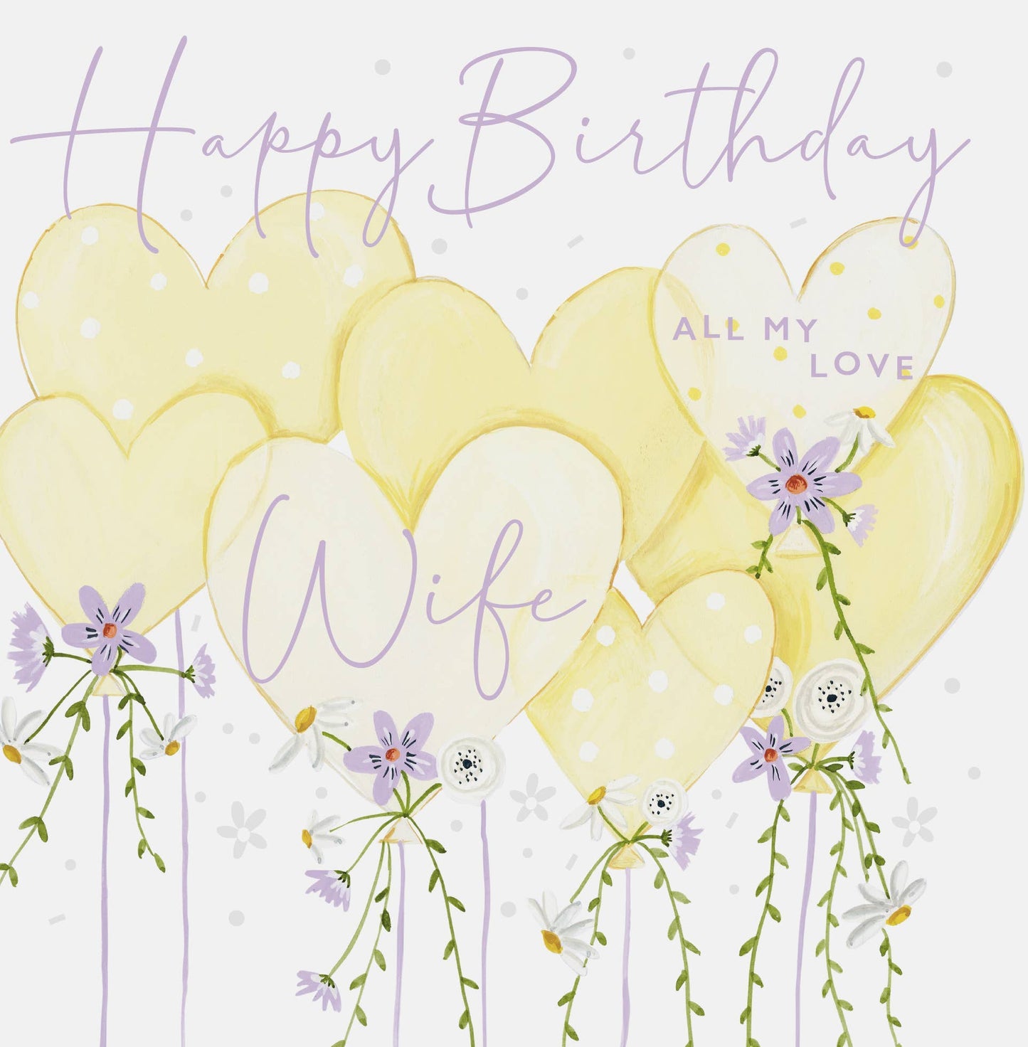 Card - Happy Birthday Wife All My Love - Heart Balloons