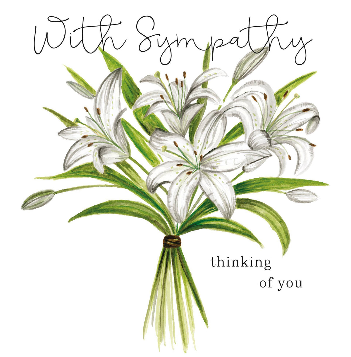 Card - With Sympathy Thinking Of You - Bouquet Of Lilie's