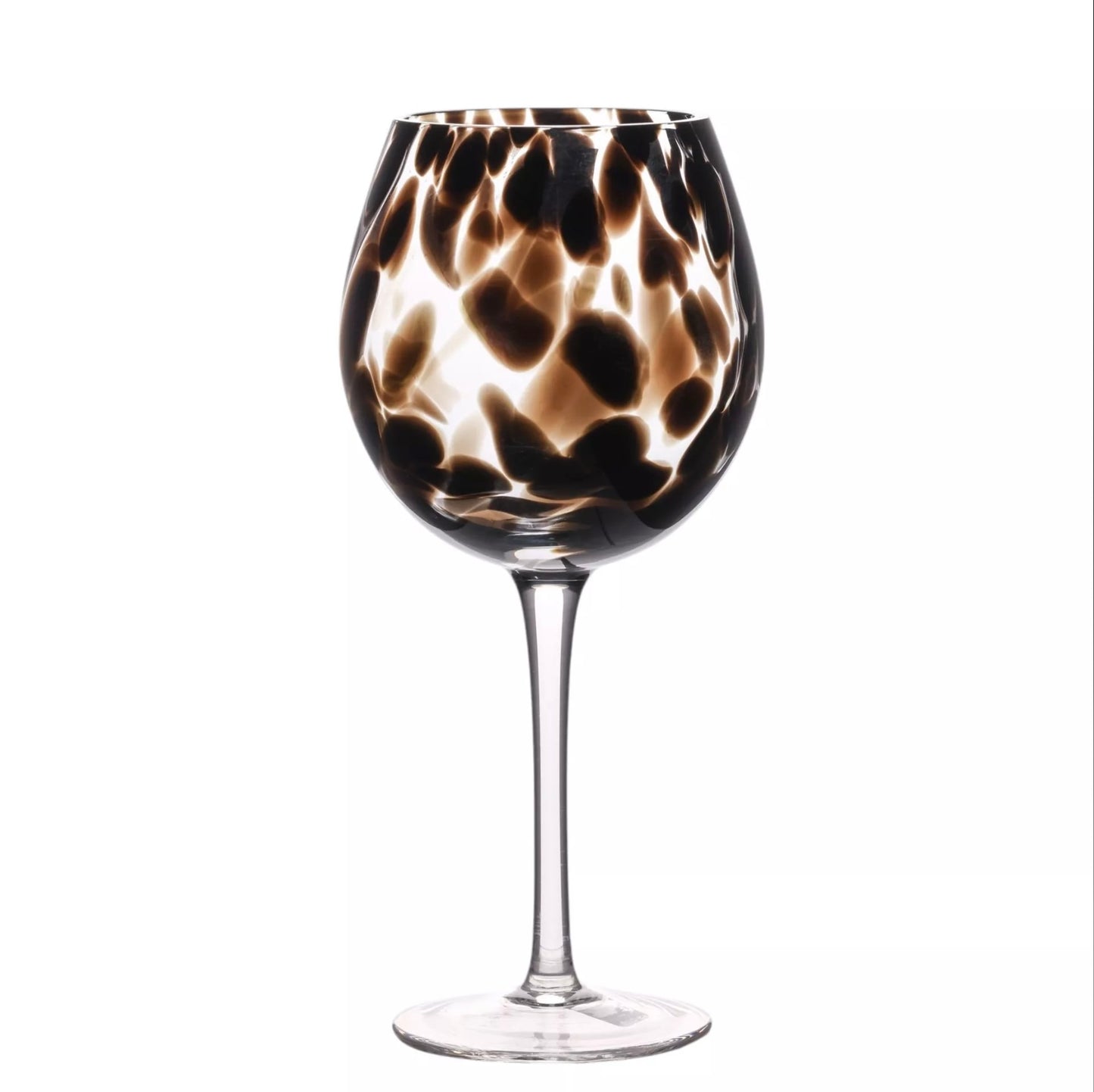 Dark Brown Tortoise Shell Set of 2 Wine Glass
