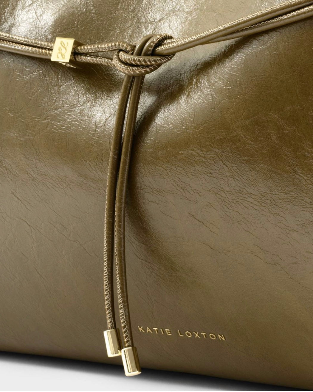 Katie Loxton | Deep Olive Lori Patent Crackle Tote Bag