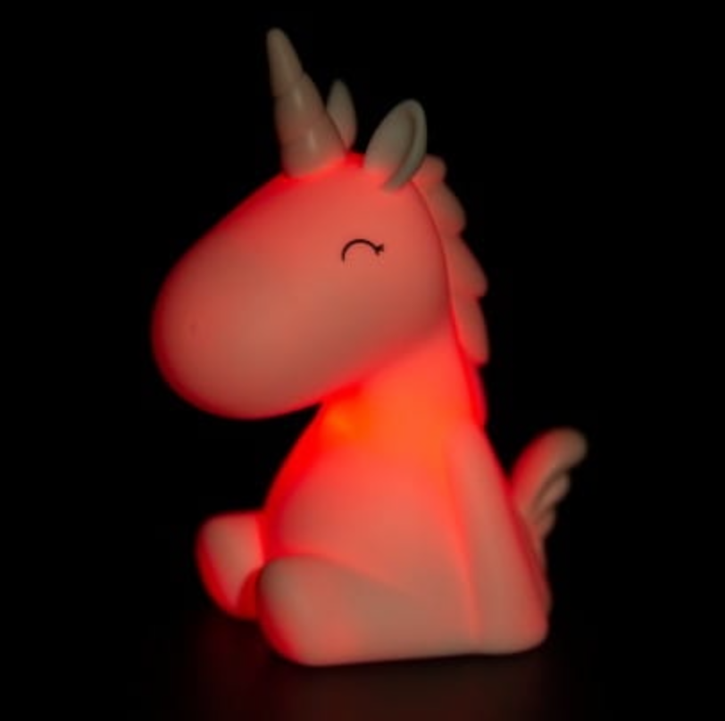 Mini White Unicorn with Pastel Blue Mane Colour Changing LED Nightlight