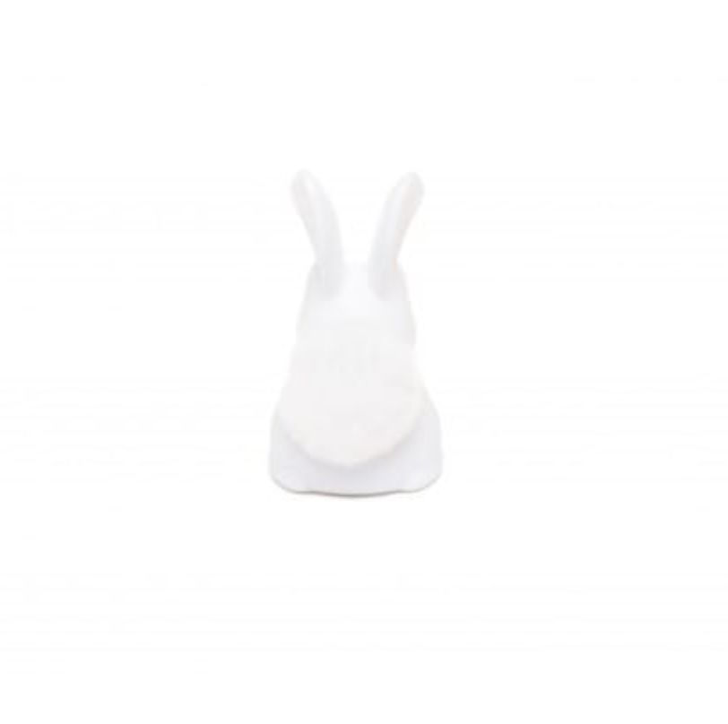 Mini White Bunny with Fluffy Faux Fur Pom Tail Colour Changing LED Nightlight