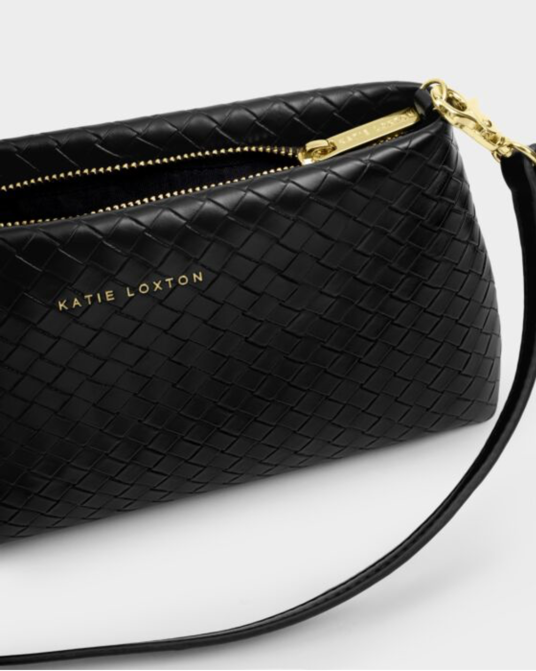 Katie Loxton | Black Nova Woven Texture Clutch