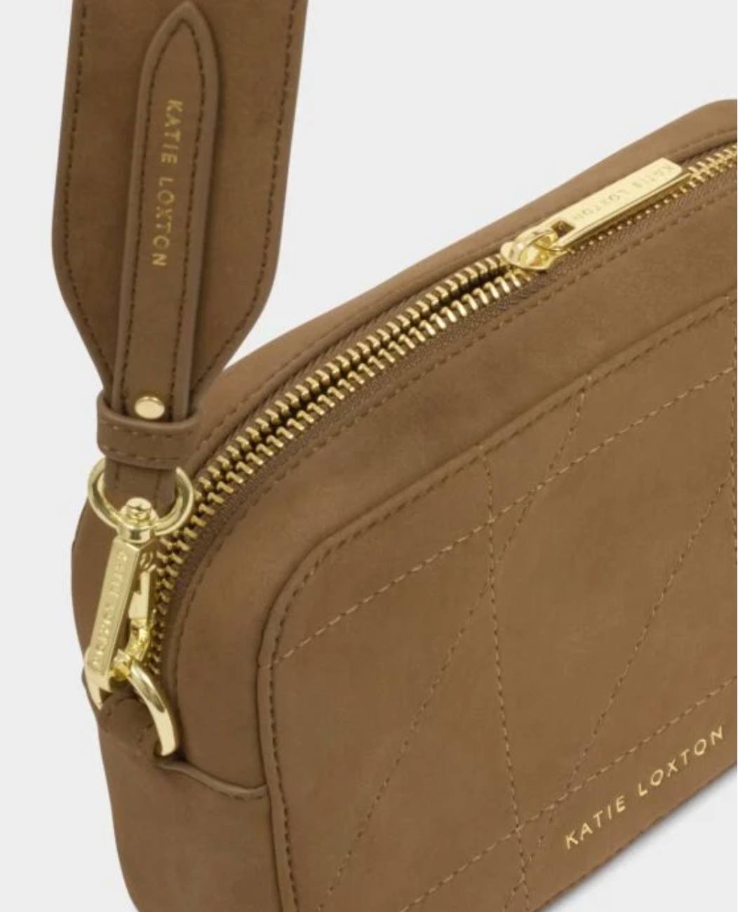 Katie Loxton | Caramel Avery Quilted Suedette Small Crossbody Bag