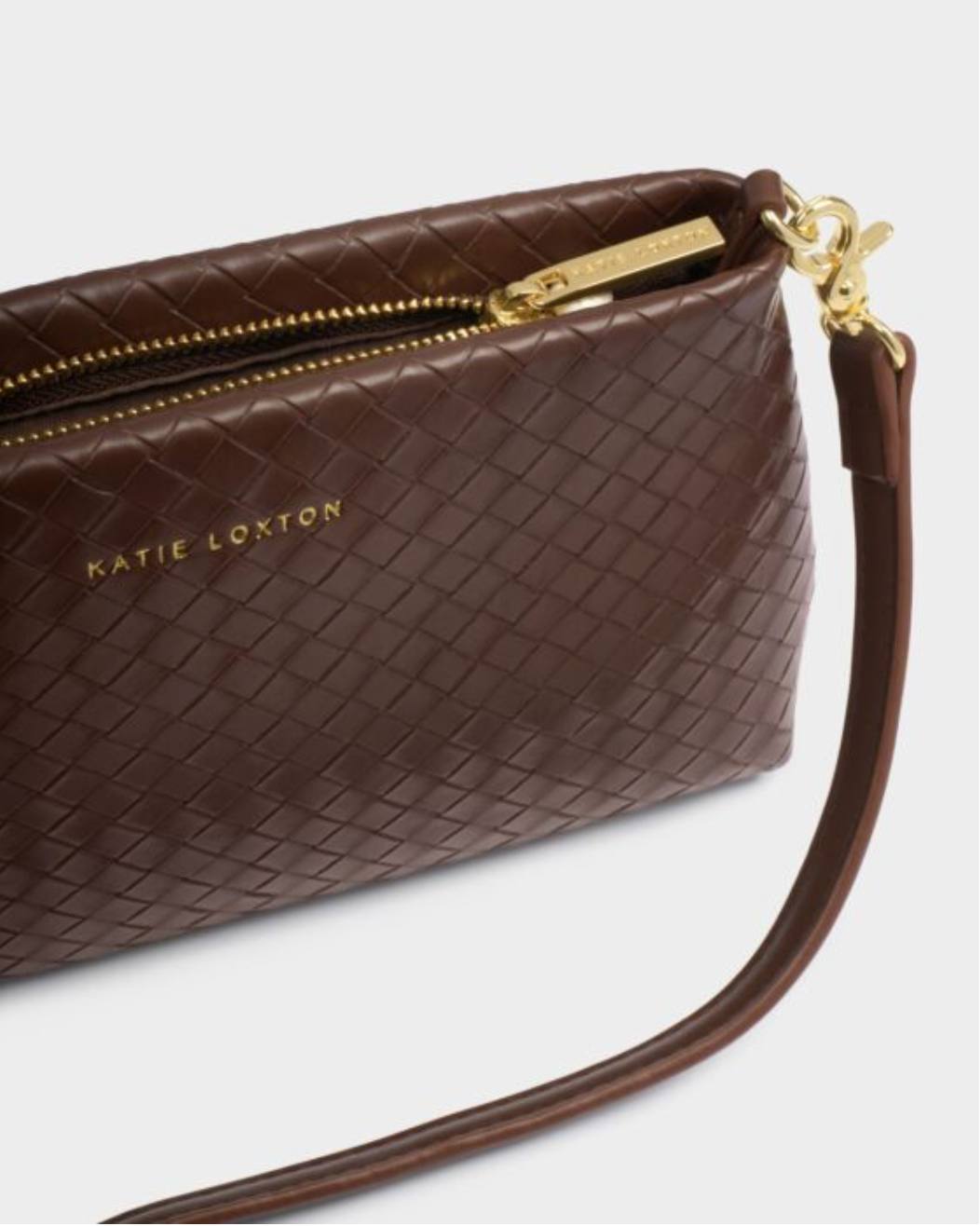 Katie Loxton | Dark Chocolate Nova Woven Texture Clutch