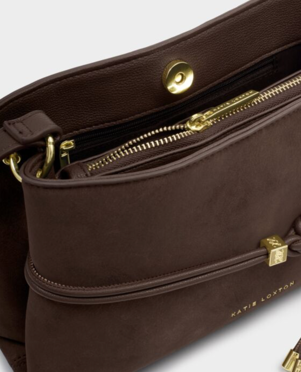 Katie Loxton | Bitter Chocolate Lori Suedette Crossbody Bag