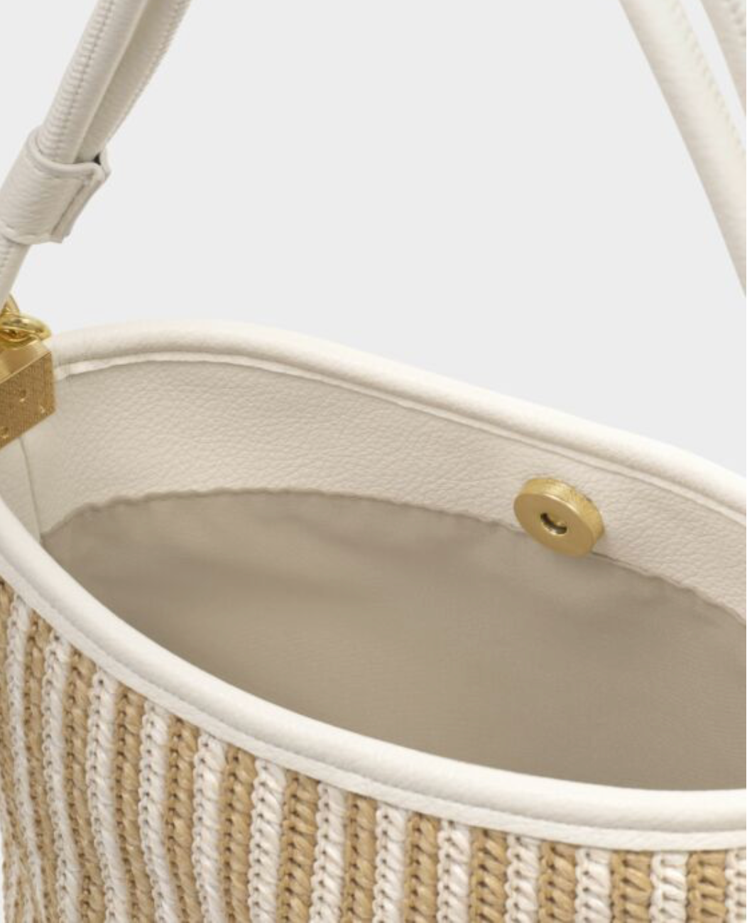 Katie Loxton | Off White Sorrento Striped Raffia Bucket Bag