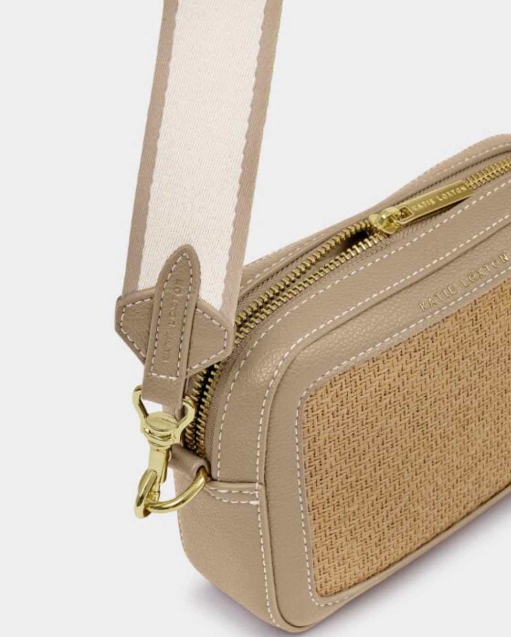 Katie Loxton | Light Taupe Avery Raffia Small Crossbody Bag