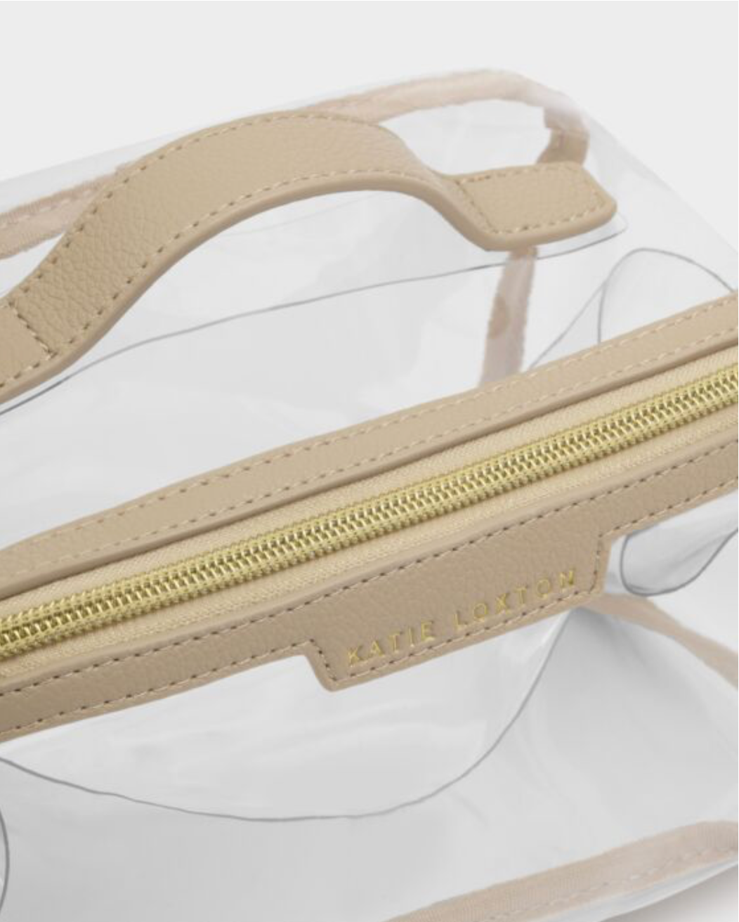 Katie Loxton | Light Taupe Clear Medium Makeup & Wash Bag