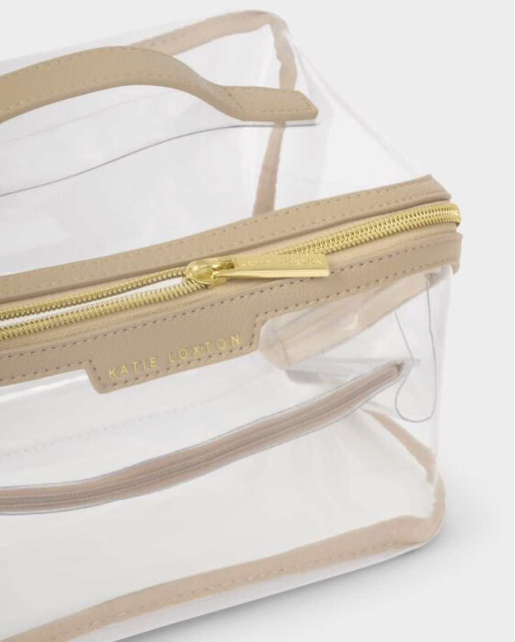 Katie Loxton | Light Taupe Clear Large Makeup & Wash Bag