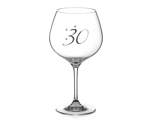 Diamante Swarovski Crystals 30th Birthday Gin Copa Glass Pl