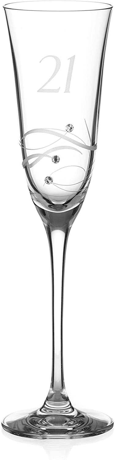 Diamante Swarovski 21st Birthday Champagne Glass – Single C