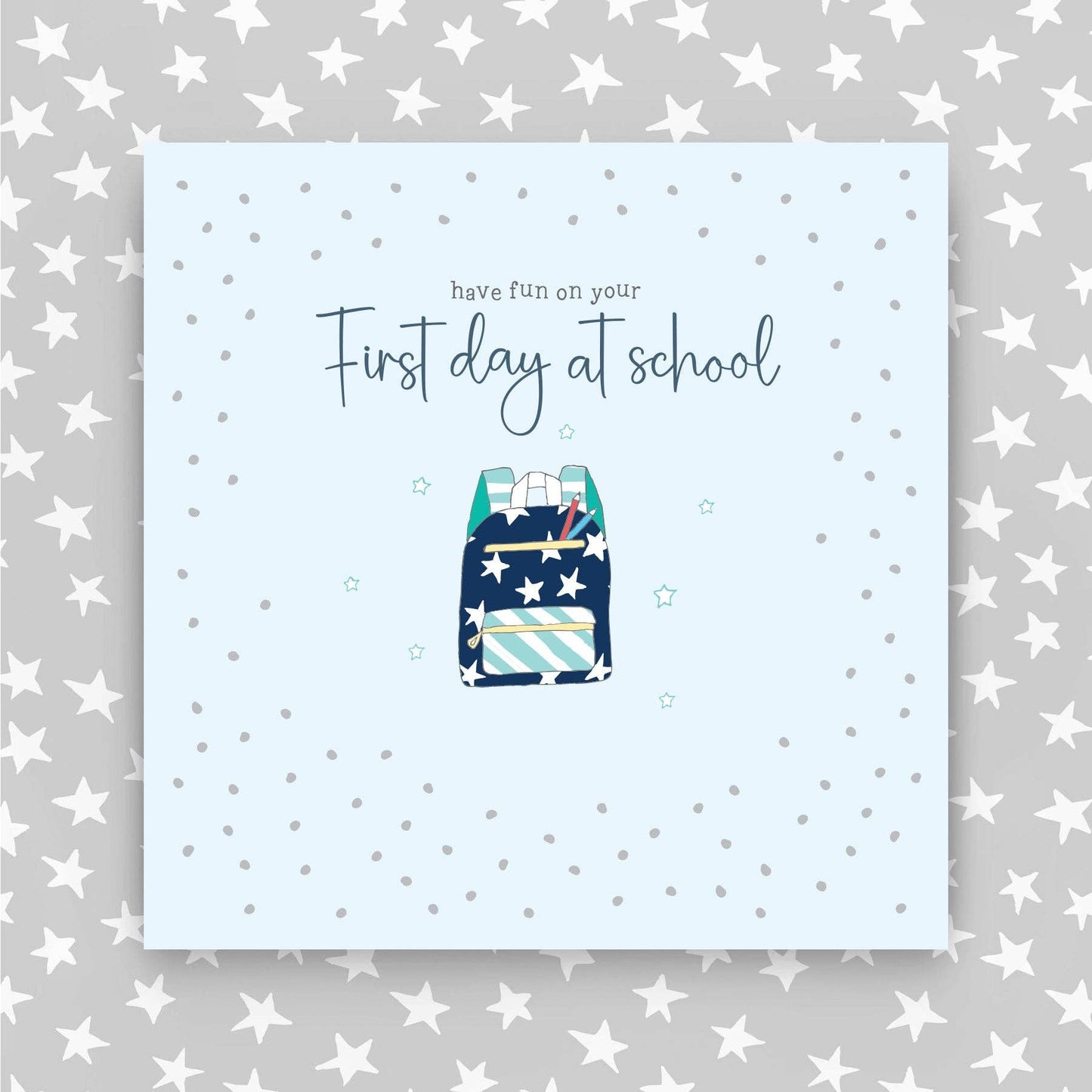 1st Day at School Greeting Card in blue colours (GR66)