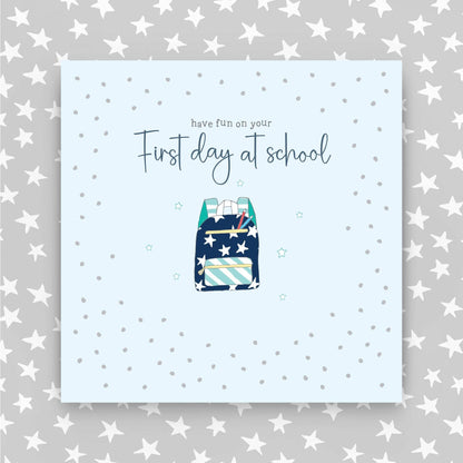 1st Day at School Greeting Card in blue colours (GR66)