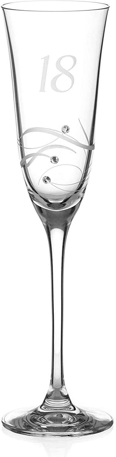 Diamante Swarovski 18th Birthday Champagne Glass – Single C