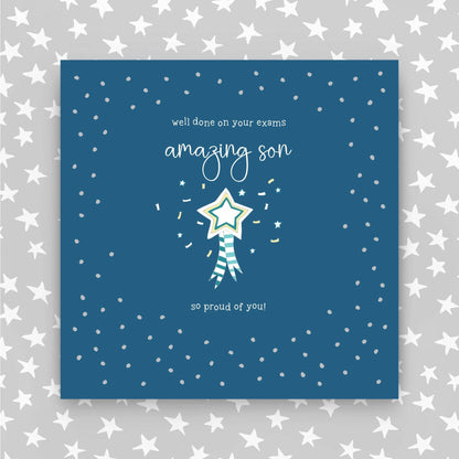Well Done on your exams amazing Son Greeting Card (GR74)