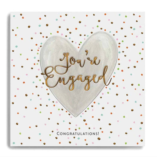 Card - You're Engaged - Congratulations! - Large White Heart