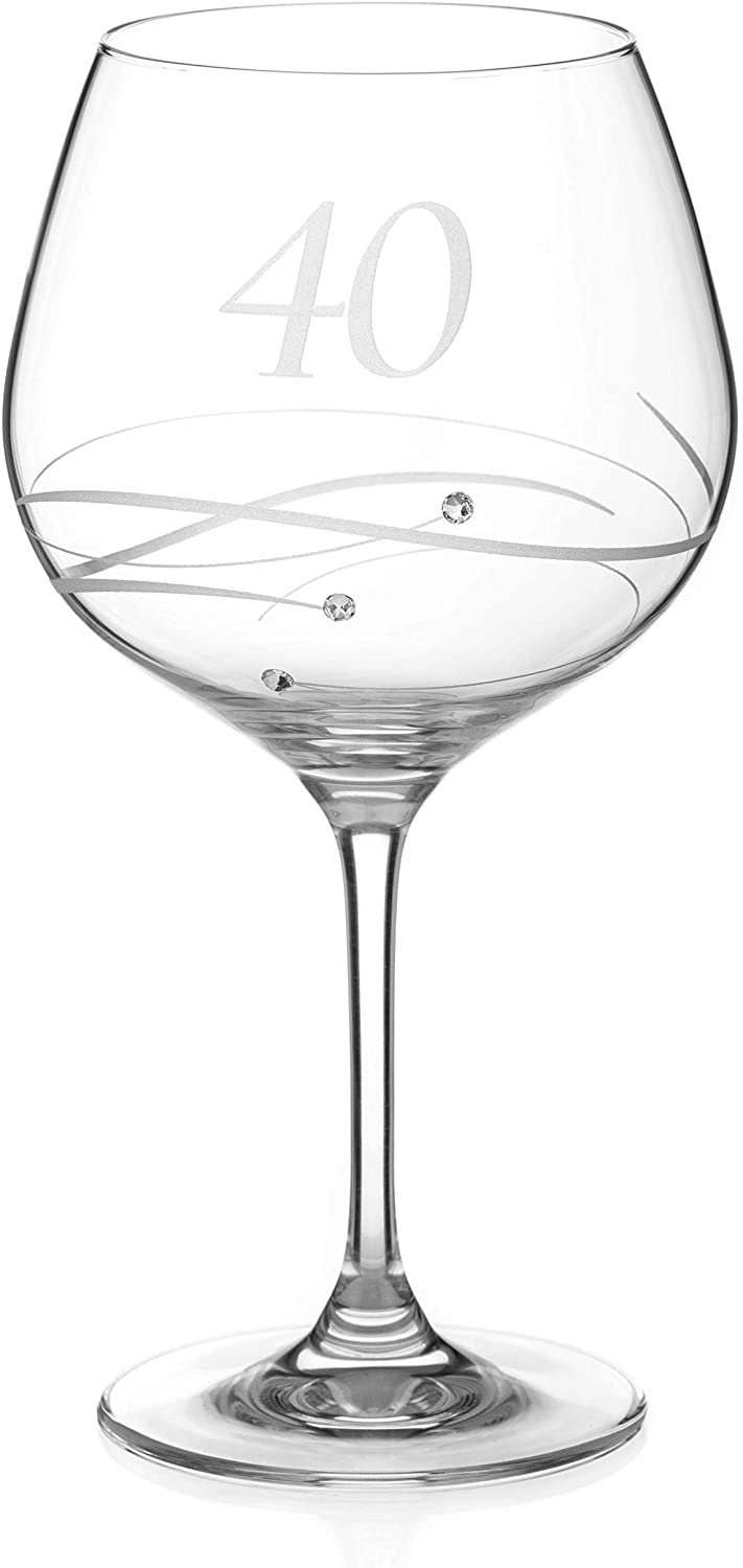 Diamante Swarovski 40th Birthday Or Anniversary Gin Copa –