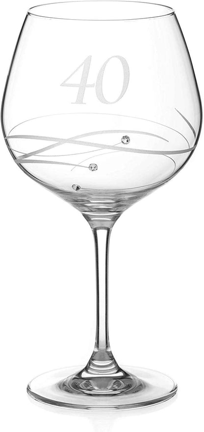 Diamante Swarovski 40th Birthday Or Anniversary Gin Copa –