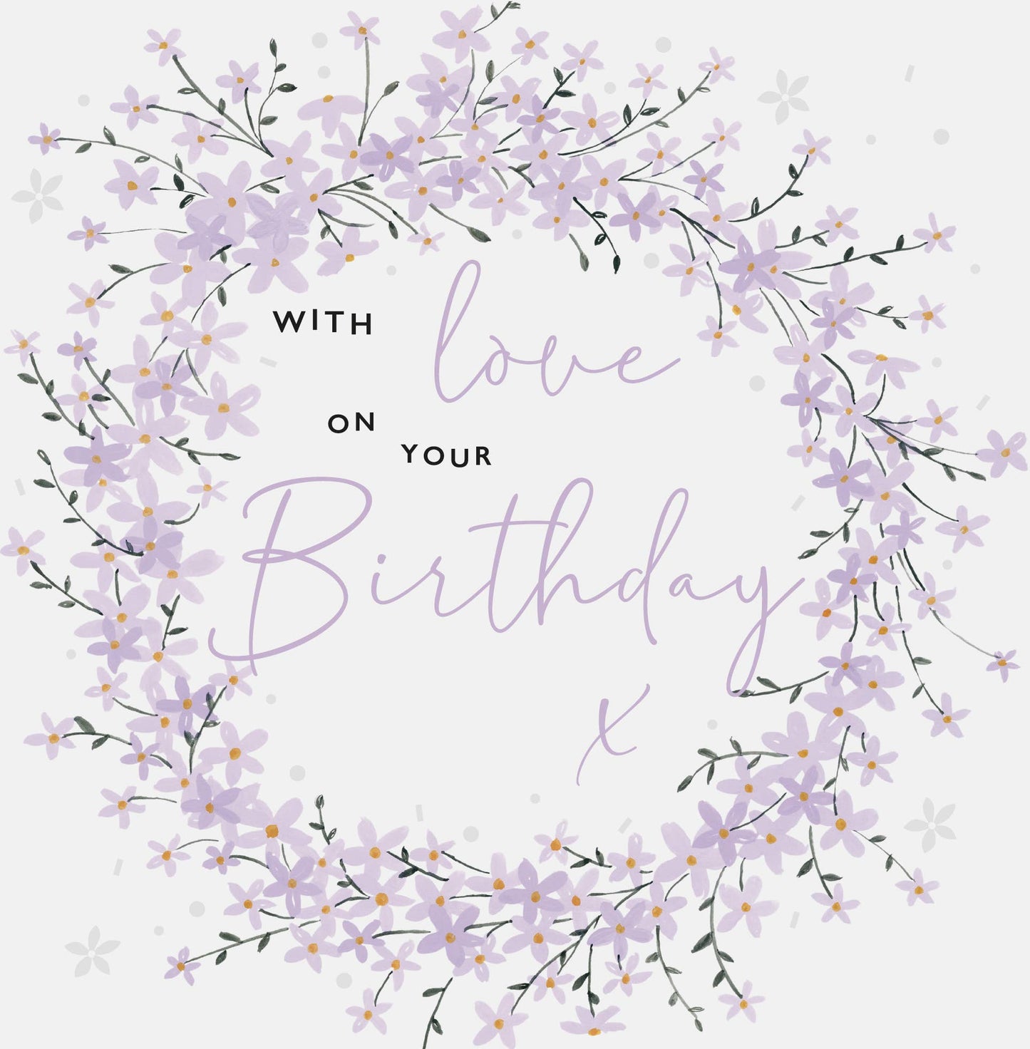 Card - With Love On Your Birthday - Flower Wreath
