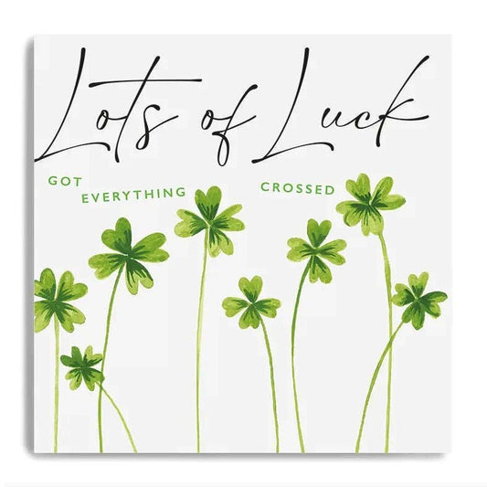 Card - Lot's Of Luck - Four Leaf Clovers