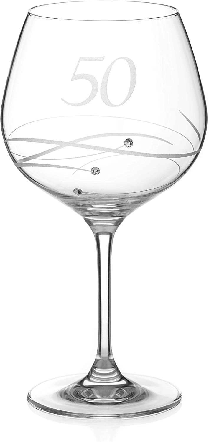 Diamante Swarovski 50th Birthday Or Anniversary Gin Copa –