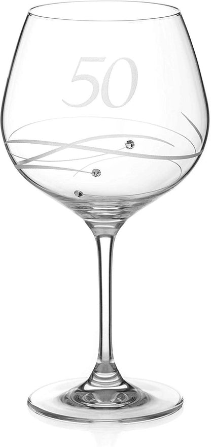 Diamante Swarovski 50th Birthday Or Anniversary Gin Copa –