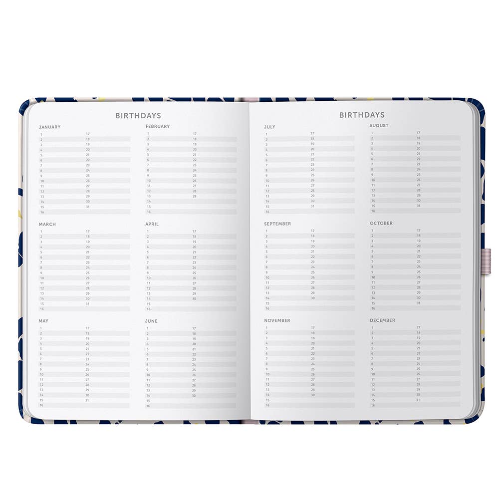 A5 Day a Page Diary 2027 Navy Animal Spot - Busy B