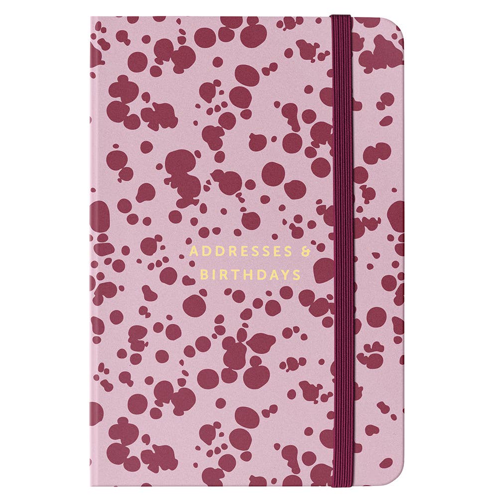 Address & Birthday Book - Burgundy Spray, Alphabetical Tabs