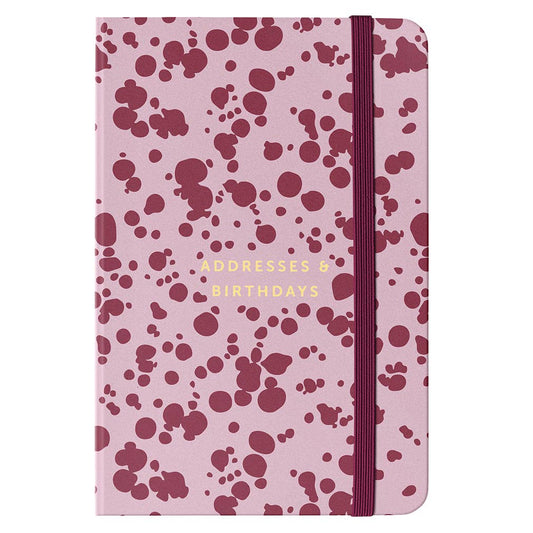 Address & Birthday Book - Burgundy Spray, Alphabetical Tabs