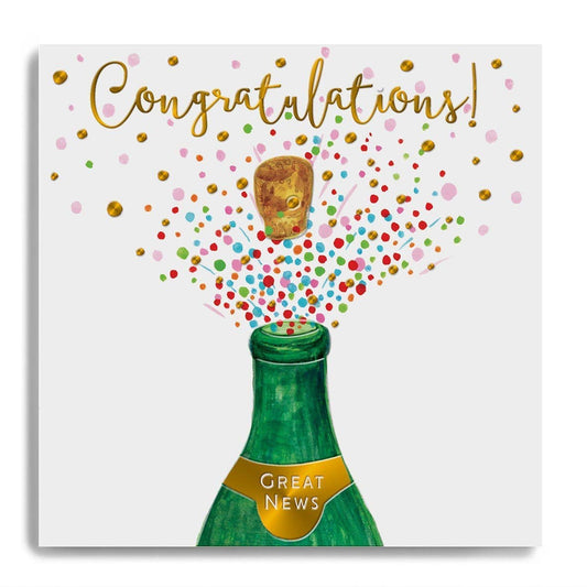 Card - Congratulations - Champagne With Popped Cork