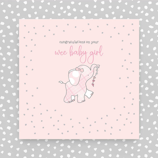 Scottish - Congratulations on your wee baby girl greeting card (GR40)