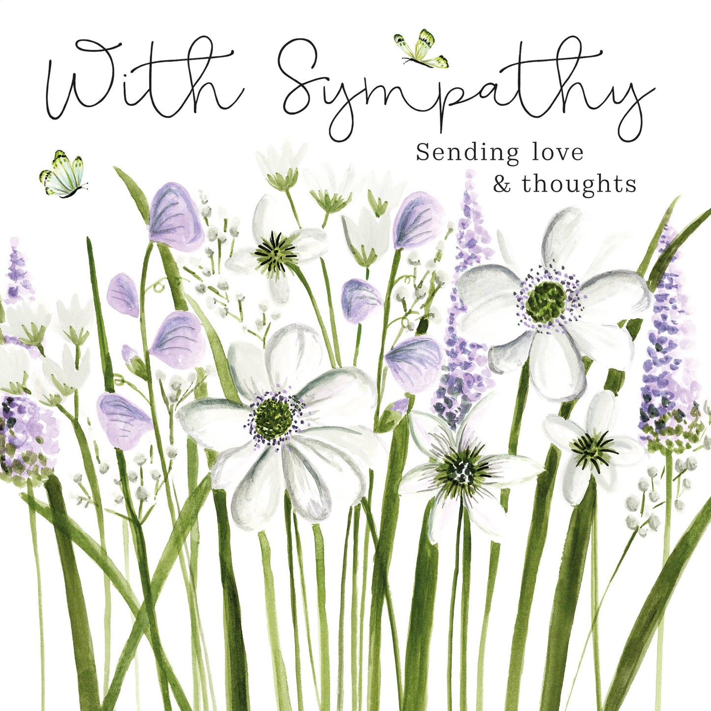 Card - With Sympathy - Flowers