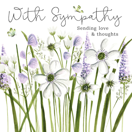 Card - With Sympathy - Flowers