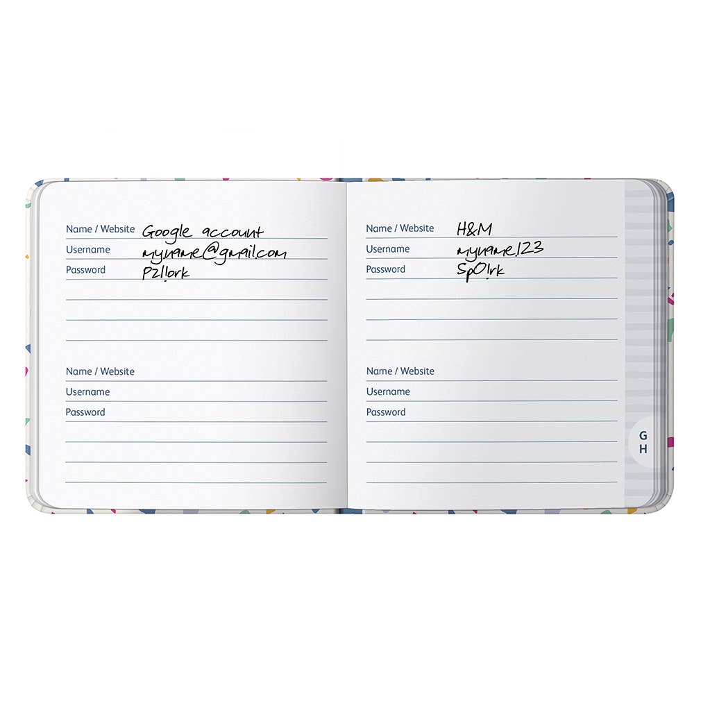 Password Book | Small Password Organiser | Terrazzo Design