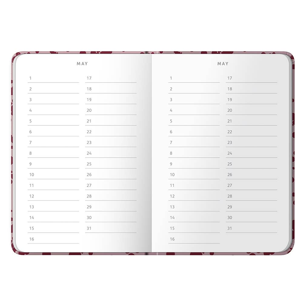 Address & Birthday Book - Burgundy Spray, Alphabetical Tabs