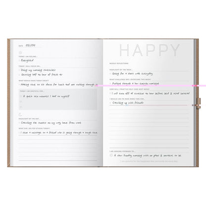 Gratitude Journal - 6 Month Undated Planner - Fabric Cover