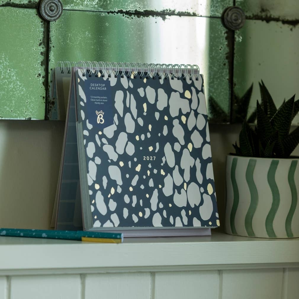 Desktop Calendar 2027 Charcoal Animal Spot - Busy B