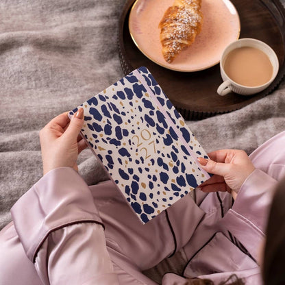A5 Day a Page Diary 2027 Navy Animal Spot - Busy B