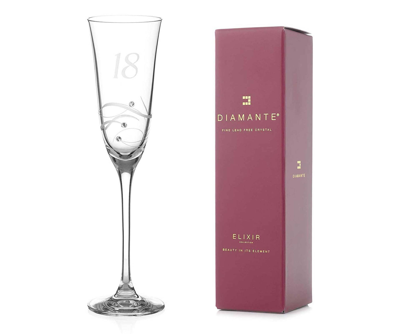 Diamante Swarovski 18th Birthday Champagne Glass – Single C