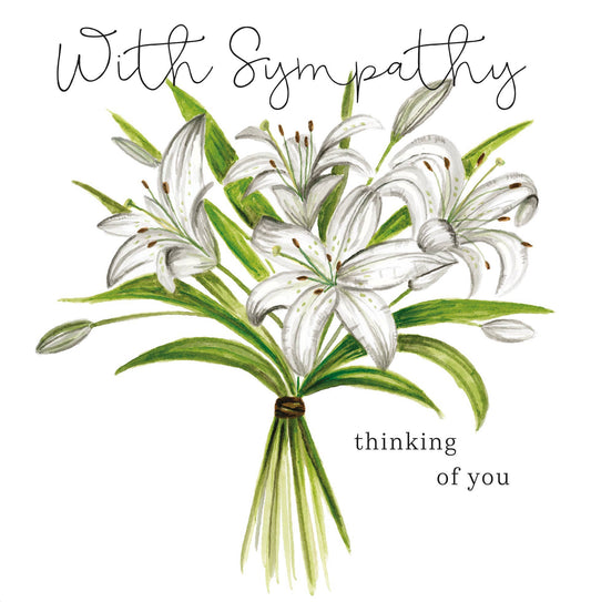 Card - With Sympathy Thinking Of You - Bouquet Of Lilie's