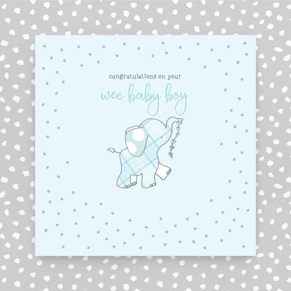 Scottish - Congratulations on your wee baby boy greeting card (GR39)