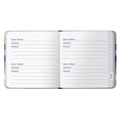 Password Book | Small Password Organiser | Stripe Design