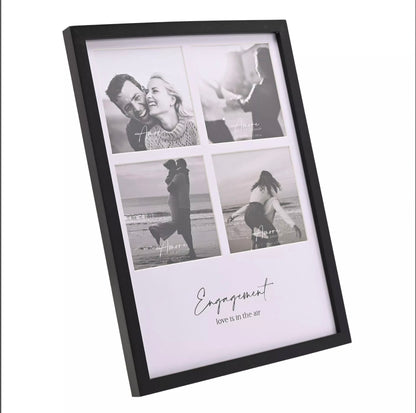 Amore Black Multi Aperture Photo Frame | Engaged