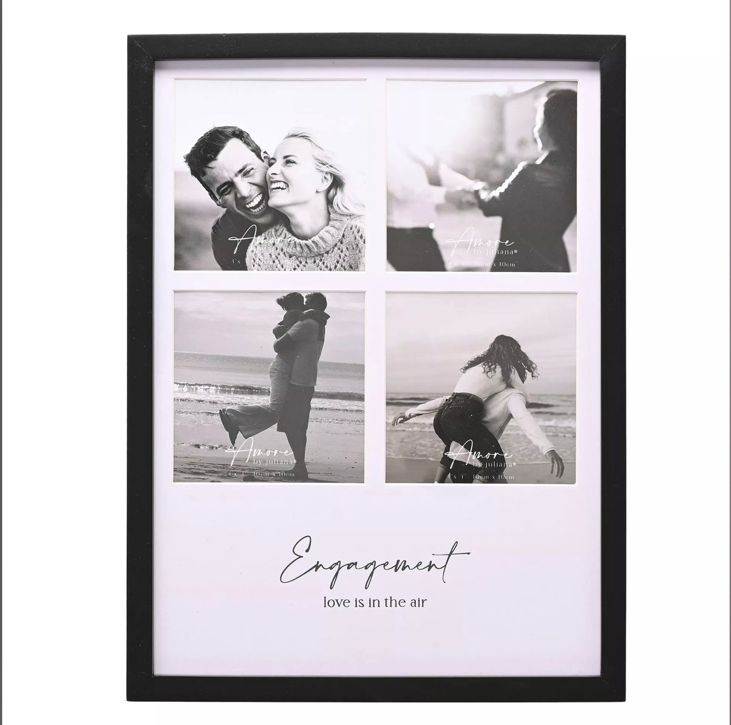 Amore Black Multi Aperture Photo Frame | Engaged