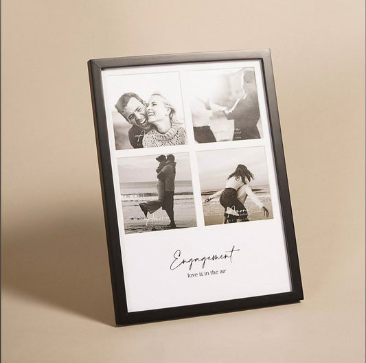 Amore Black Multi Aperture Photo Frame | Engaged
